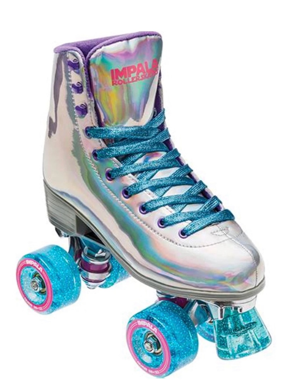 Worn once Impala Holographic Women’s Roller Skate + impala skate 3 pad set bundl